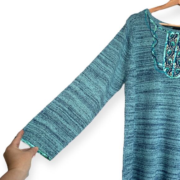 KOOS Of Course! 100% Silk Space Dye Artsy Tunic Sweater Women's Size 1X - Picture 5 of 10